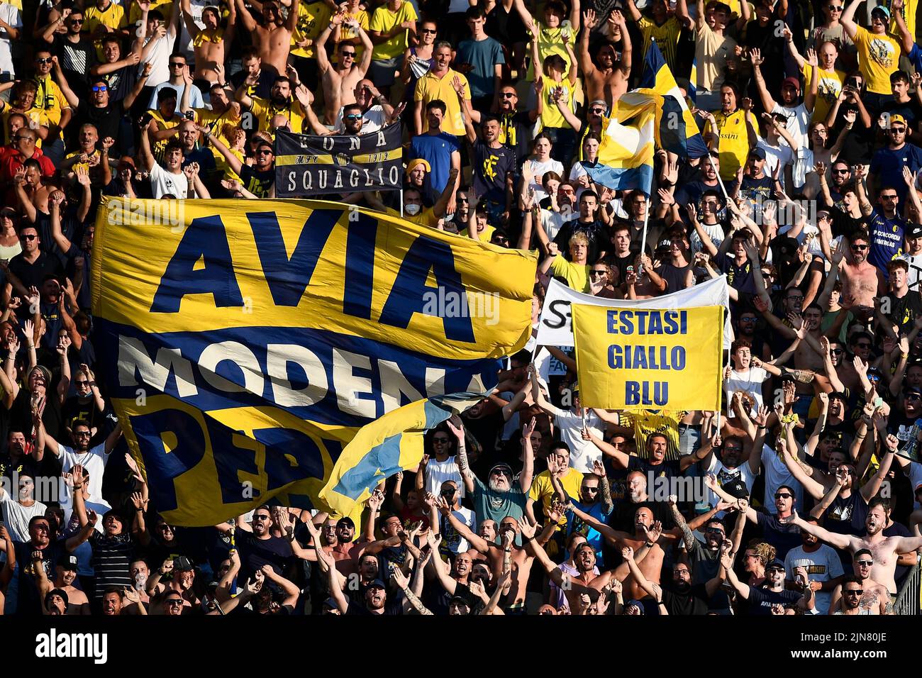 Modena, Italy. 08 August 2022. Mario Gargiulo of Modena FC gestures during  the Coppa Italia football match between Modena FC and US Sassuolo. Credit:  Nicolò Campo/Alamy Live News Stock Photo - Alamy