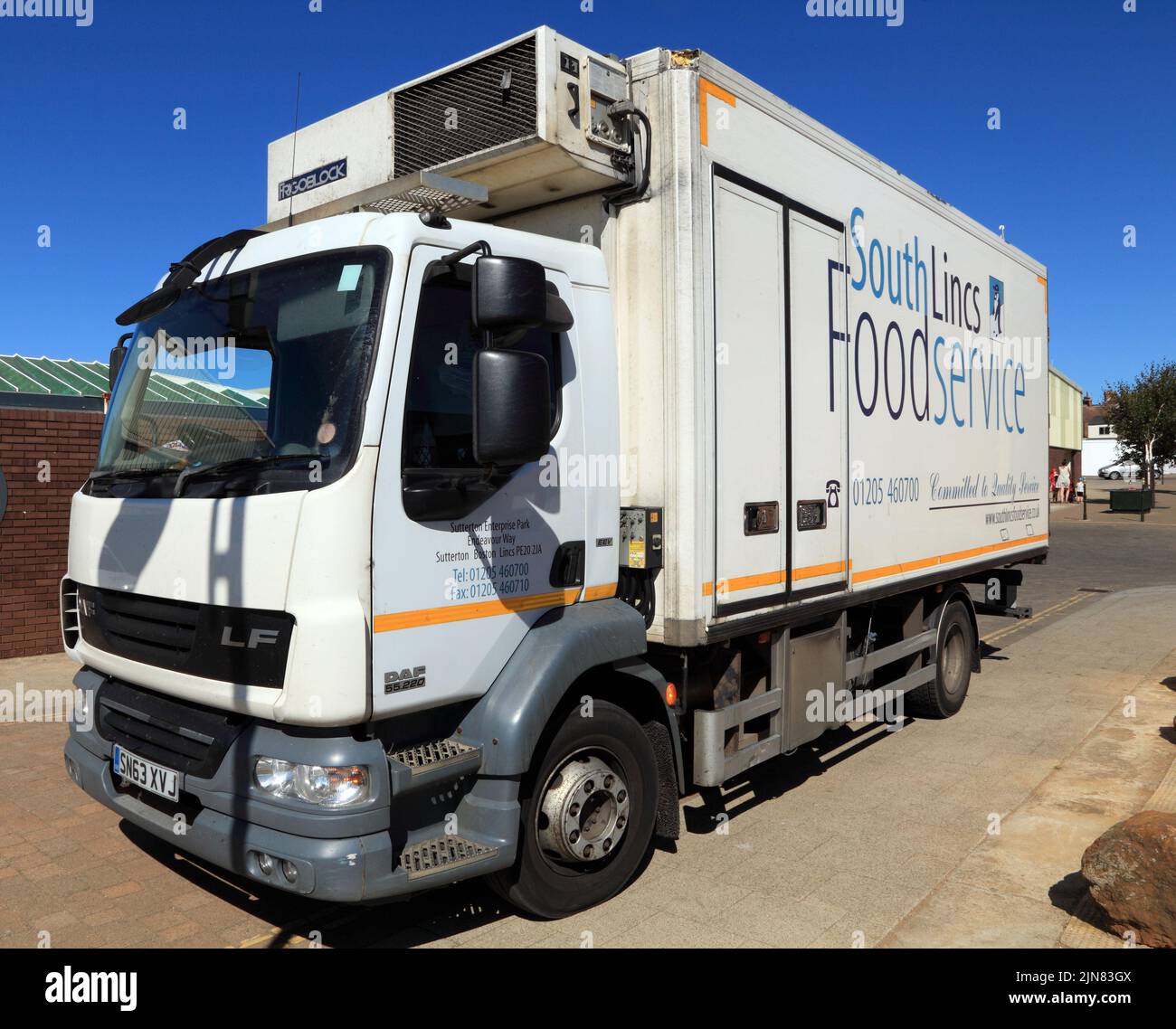 Servicio de comida SouthLincs, vehículo de entrega, camión Foto de stock