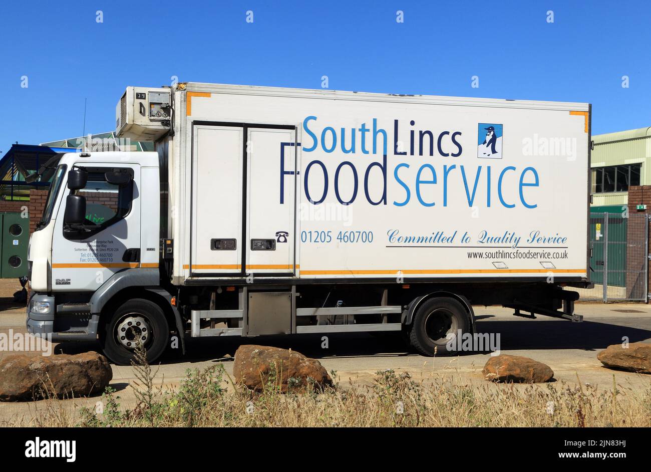 Servicio de comida SouthLincs, vehículo de entrega, camión Foto de stock