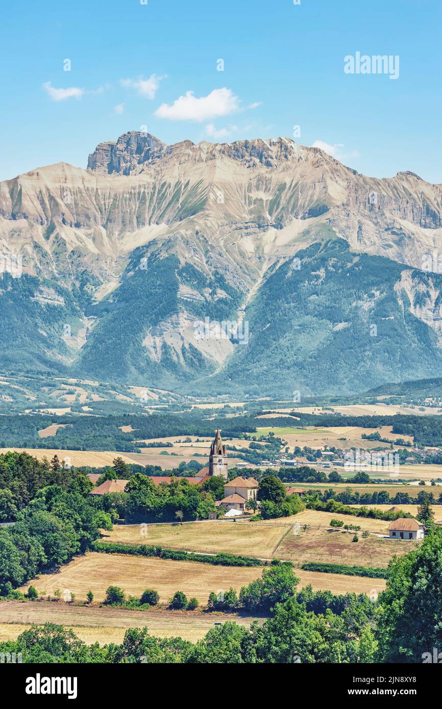 Alpes franceses paisaje en Isere Foto de stock