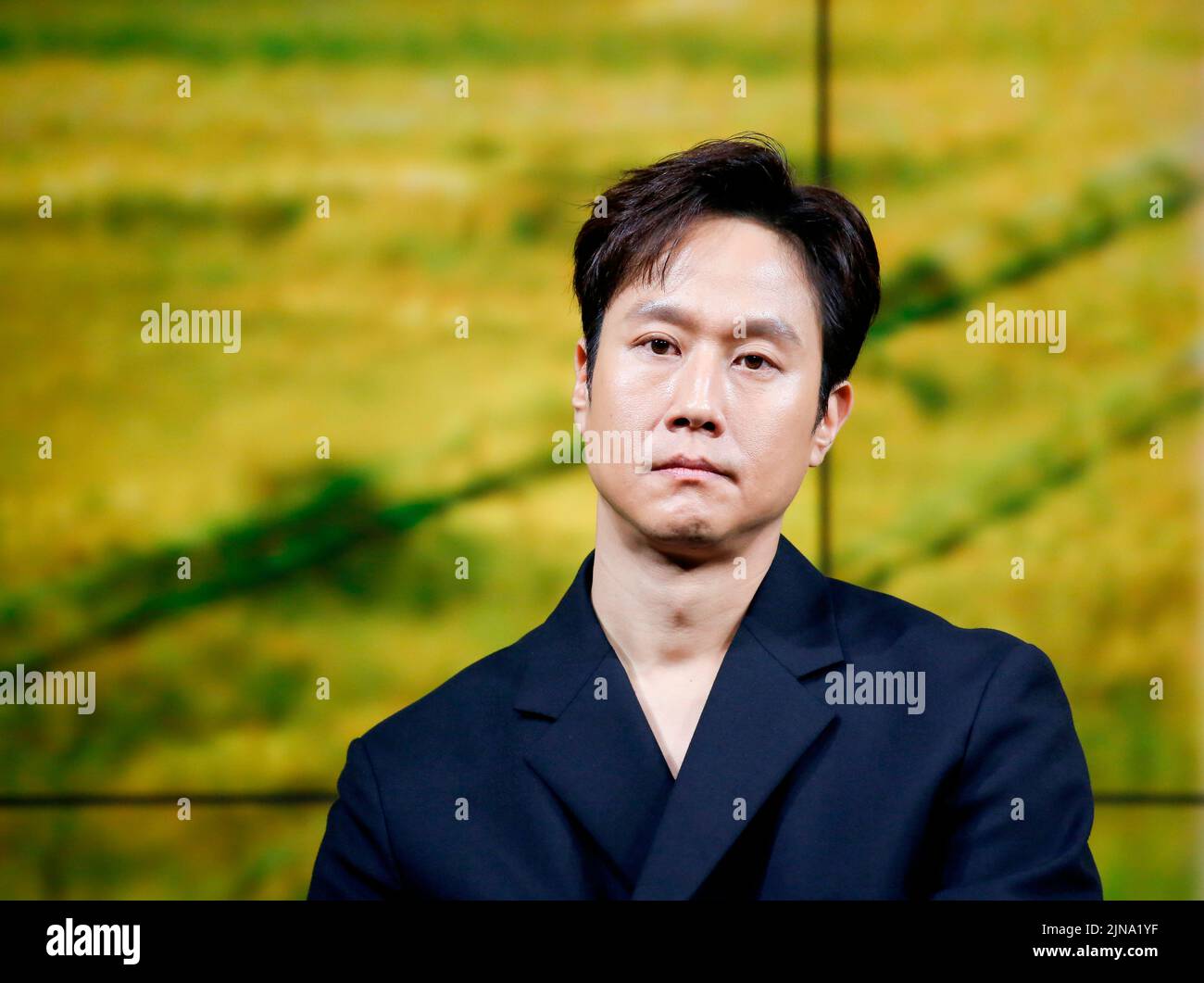 Jung Woo, 9 de agosto de 2022 : El actor surcoreano Jung Woo asiste a una rueda de prensa de producción para la próxima serie original de Netflix 'A Model Family' en Seúl, Corea del Sur. Crédito: Lee Jae-won/AFLO/Alamy Live News Foto de stock