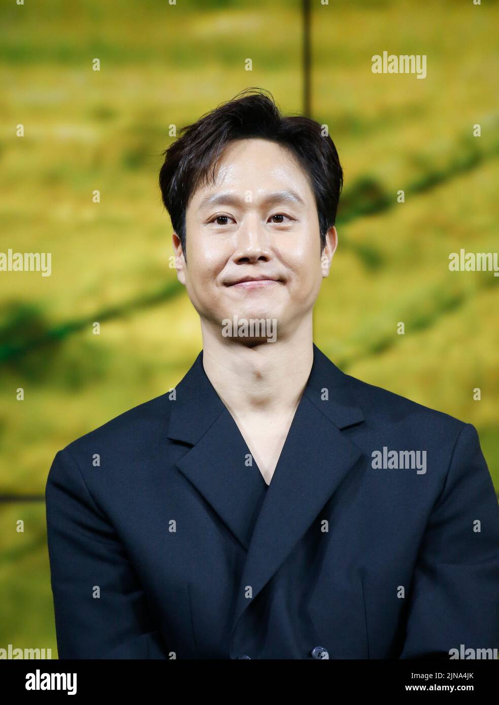 Jung Woo, 9 de agosto de 2022 : El actor surcoreano Jung Woo asiste a una rueda de prensa de producción para la próxima serie original de Netflix 'A Model Family' en Seúl, Corea del Sur. Crédito: Lee Jae-won/AFLO/Alamy Live News Foto de stock