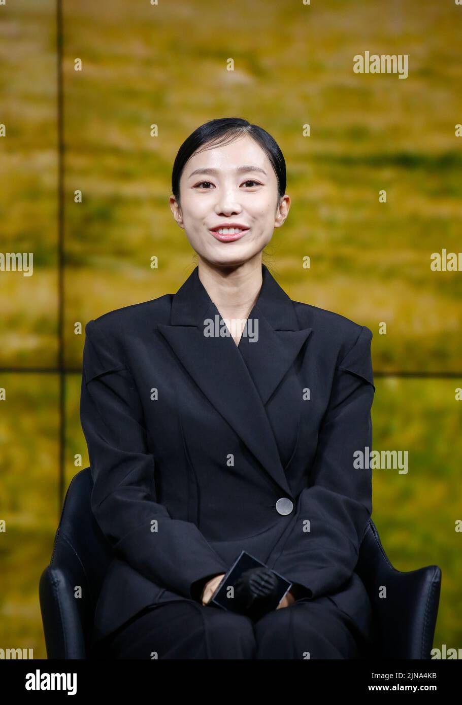 Park Ji-Yeon, 9 de agosto de 2022 : La actriz surcoreana Park Ji-Yeon asiste a una rueda de prensa de producción para la próxima serie original de Netflix 'A Model Family' en Seúl, Corea del Sur. Crédito: Lee Jae-won/AFLO/Alamy Live News Foto de stock