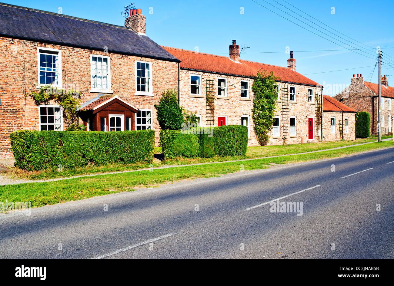 Casas de época, Flaxton, North Yorkshire, Inglaterra Foto de stock