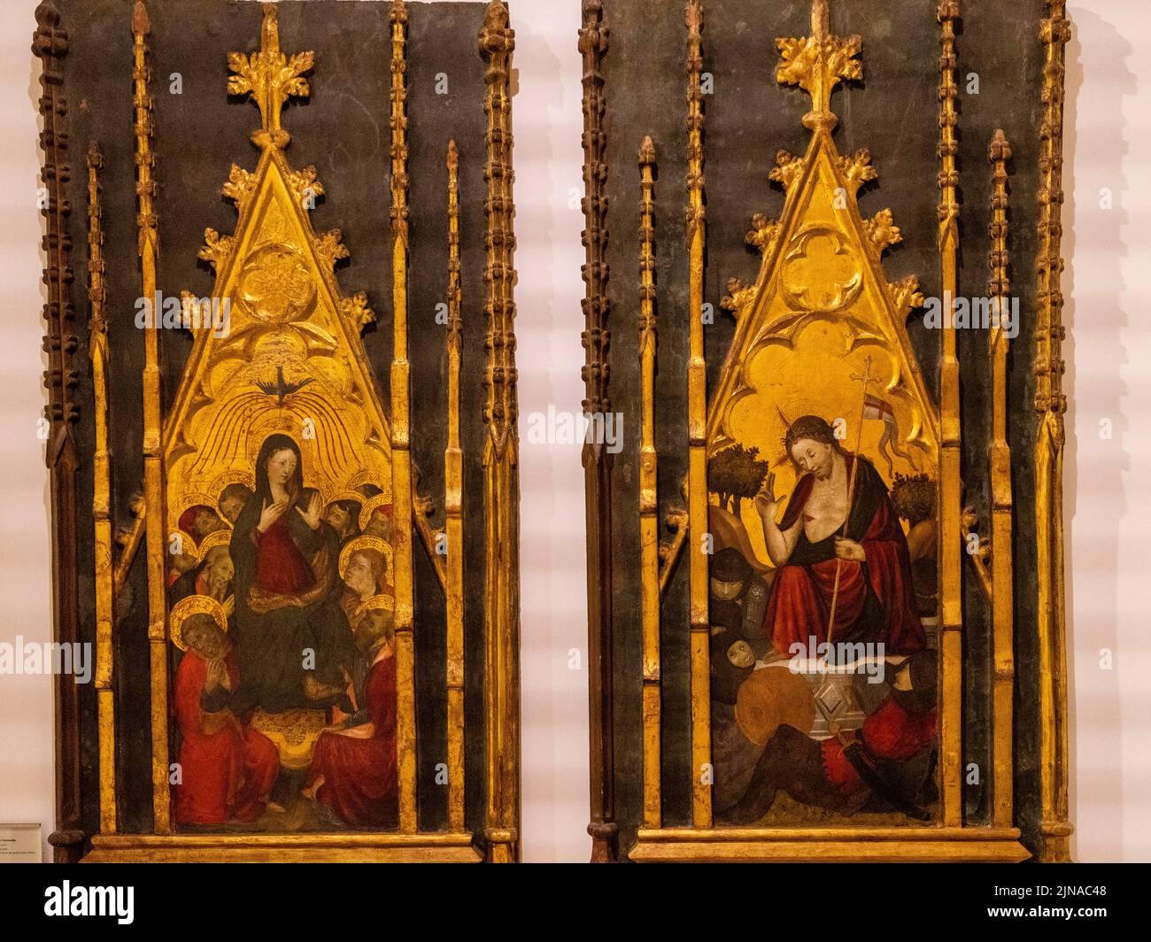 Resurrección y pentecostés, Maestro de Santa Eulalia, 1425-1440, tempera on panel, iglesia de Santa Eulalia, Museu de Mallorca, Palma, Mallorca, España Foto de stock