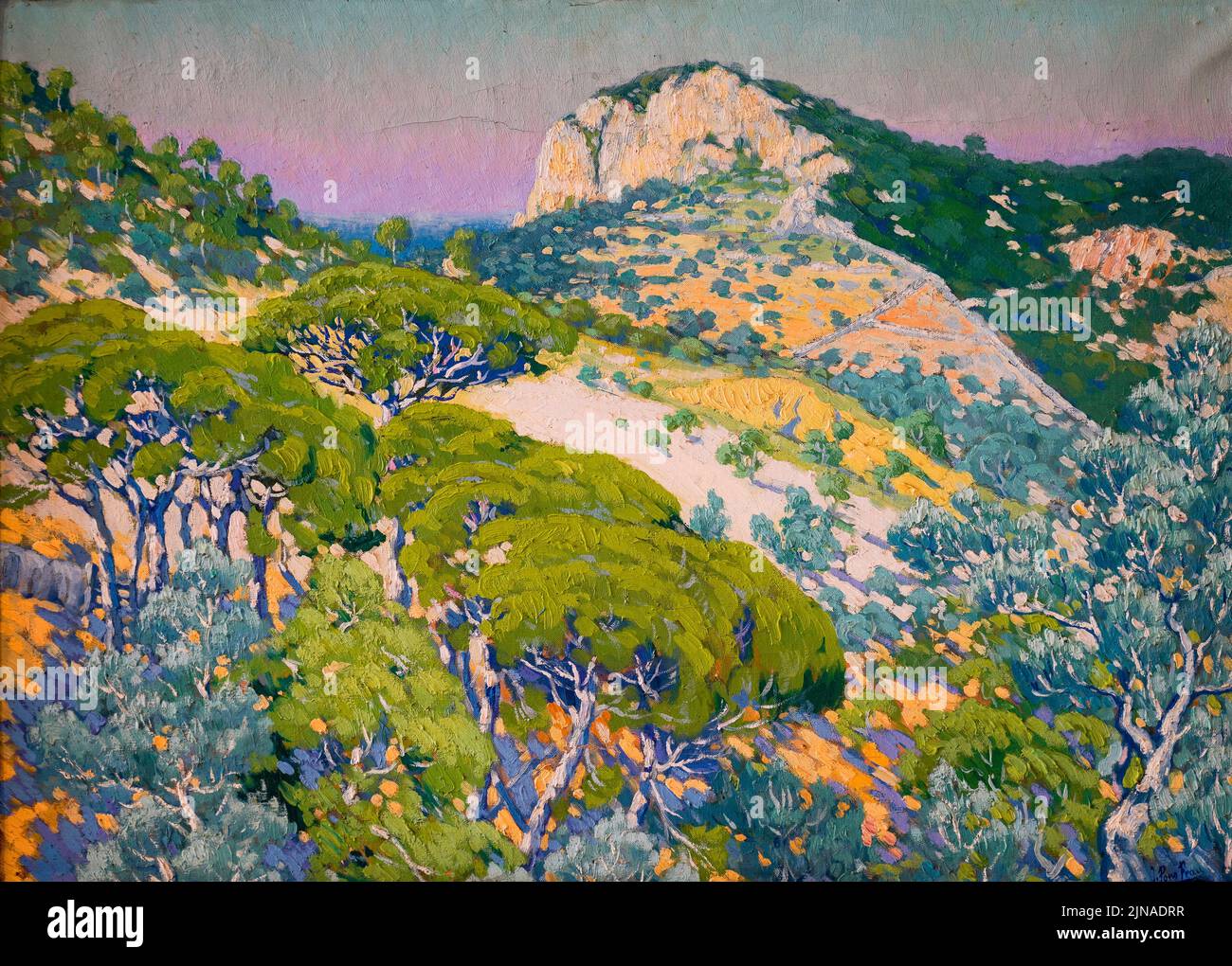 Sierra de Tramuntana, óleo sobre lienzo, Josep Pons Frau, Museu de Mallorca, Palma, España Foto de stock