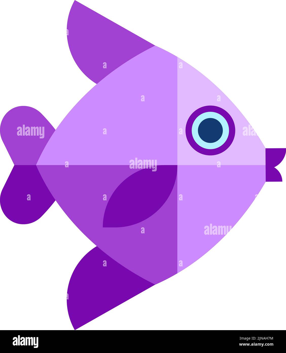 Pez púrpura. Icono estilizado de la fauna submarina Ilustración del Vector