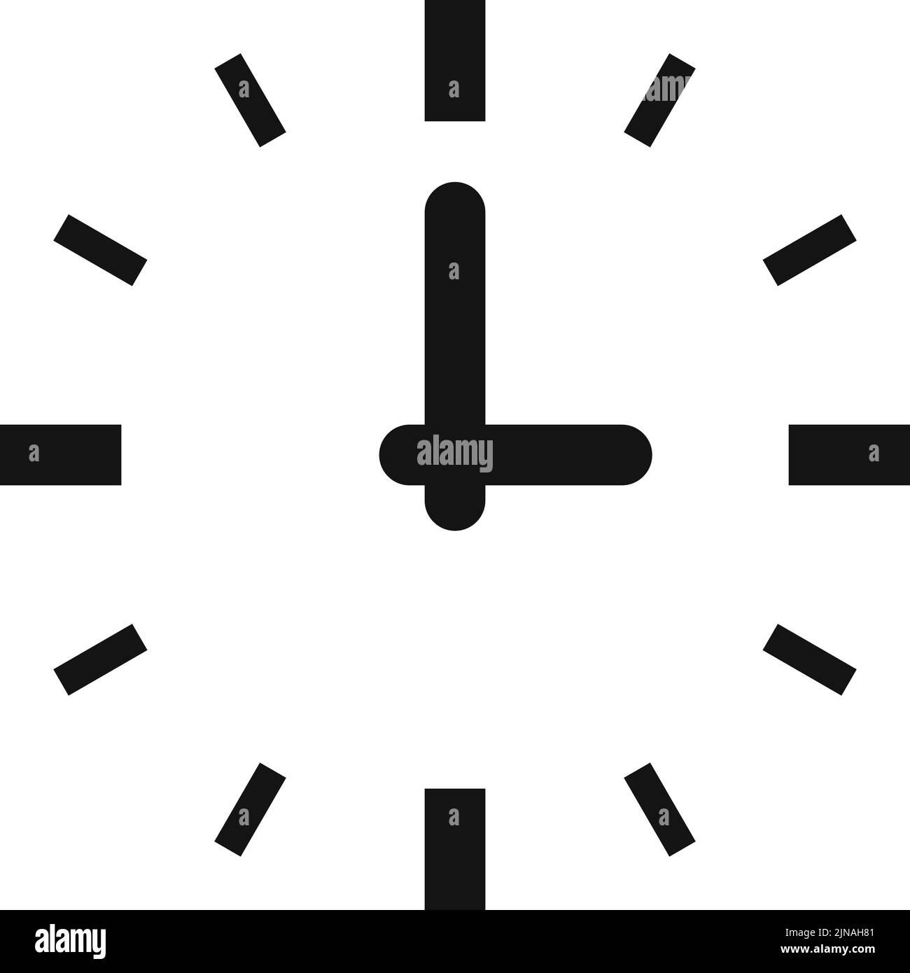 Icono de reloj. Símbolo negro de hora Ilustración del Vector