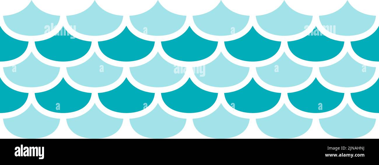 Superficie del agua. Olas del océano estilizadas. Patrón de forma azul Ilustración del Vector