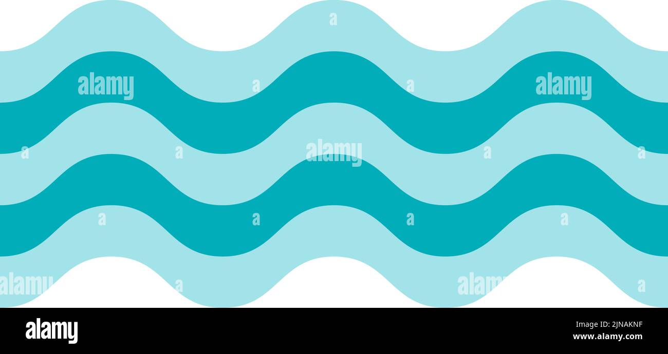 Olas del océano. Agua azul estilizada. Matriz horizontal Ilustración del Vector