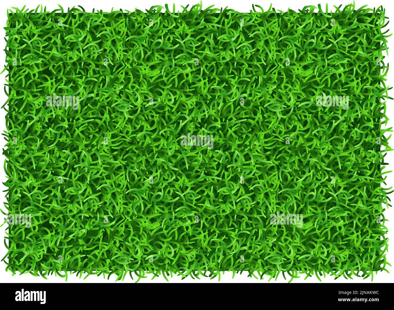Rectángulo verde de hierba. Vista realista de la parte superior del parche de césped Ilustración del Vector