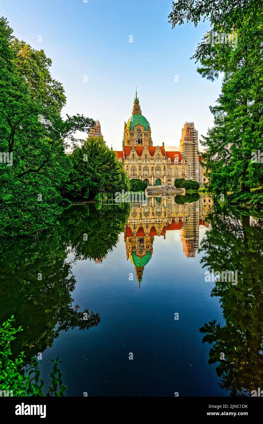 Neues Rathaus Hannover. Alemania. Foto de stock