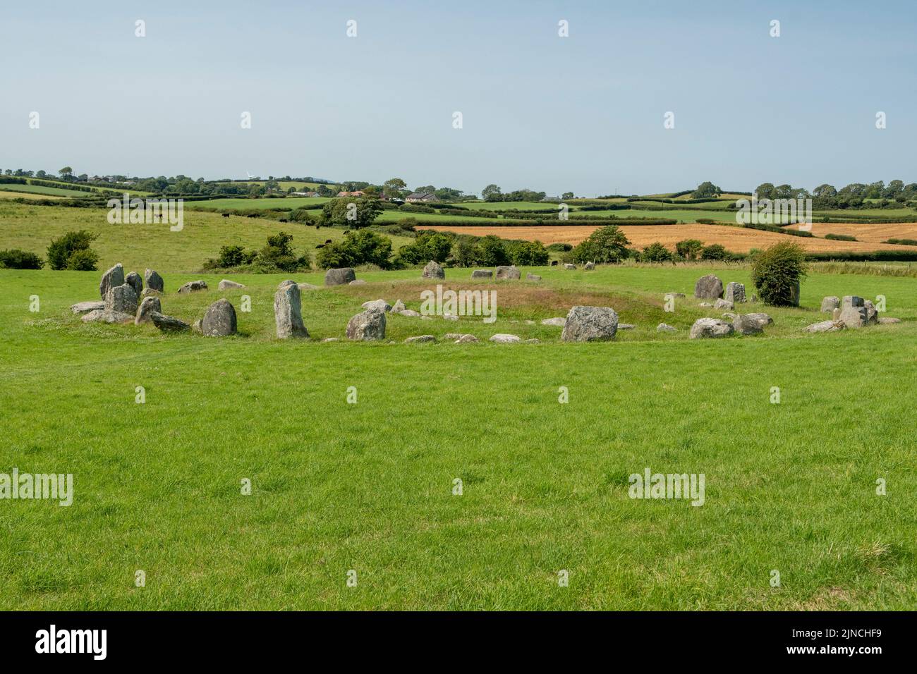 Ballynoe Stone Circle, Downpatrick, Irlanda del Norte Foto de stock