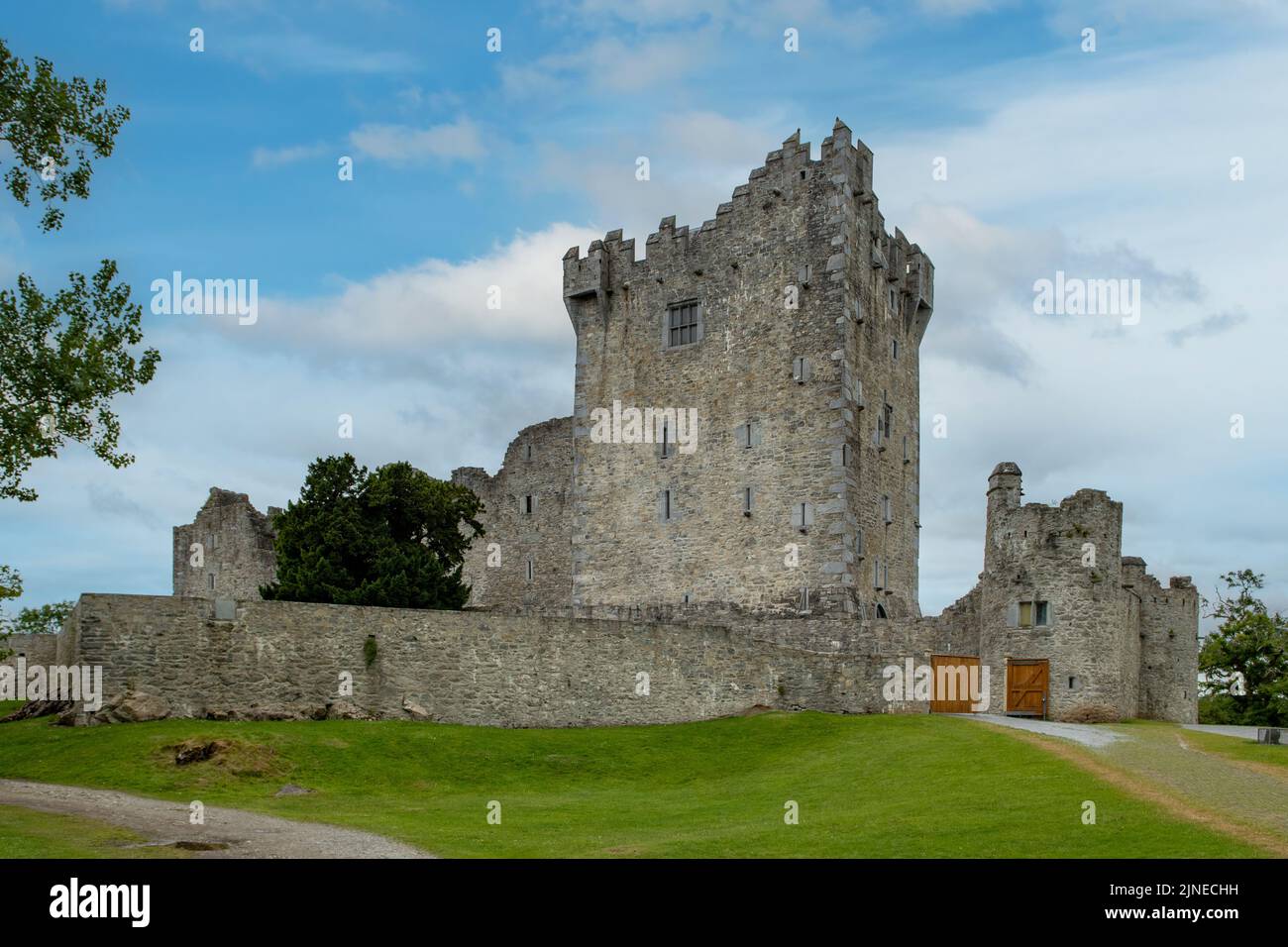 El castillo Ross, Killarney, Kerry, Irlanda Co. Foto de stock