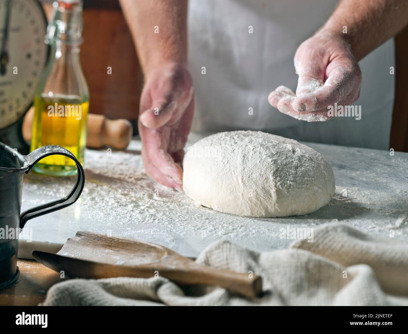 Hacer pan artesano Foto de stock