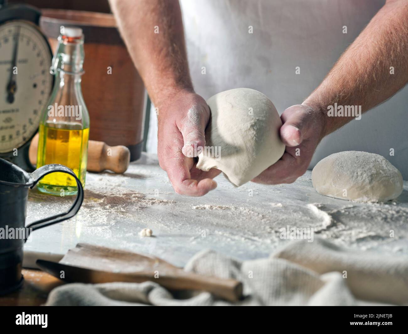 Hacer pan artesano Foto de stock