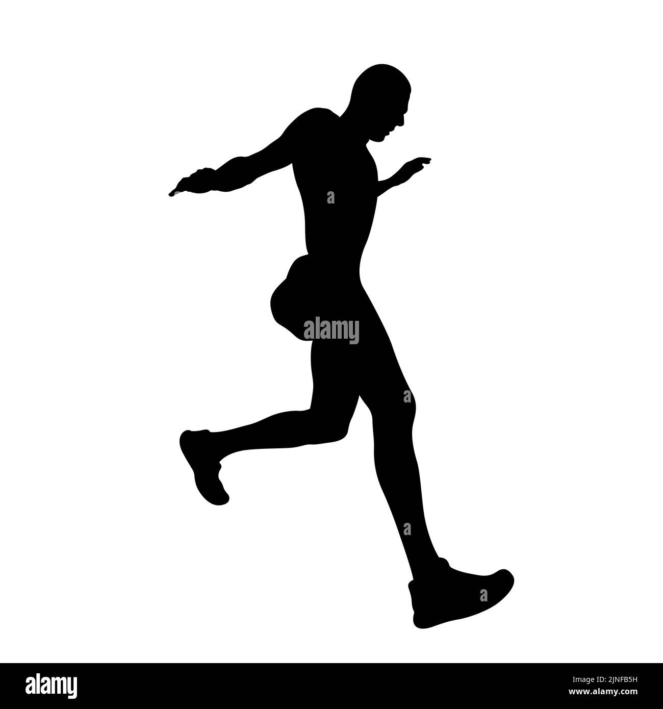 silueta negra de corredor de atletismo de atletismo de atletismo Foto de stock