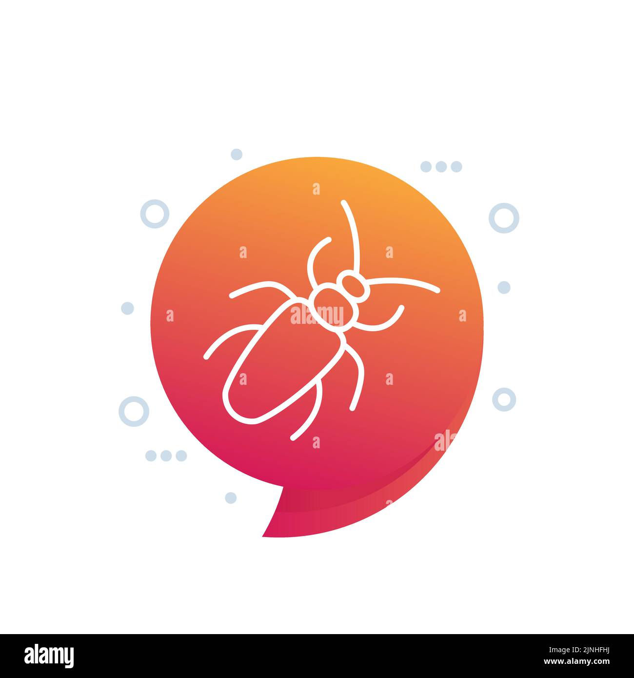 icono del insecto del barrenador, vector de la línea del escarabajo de