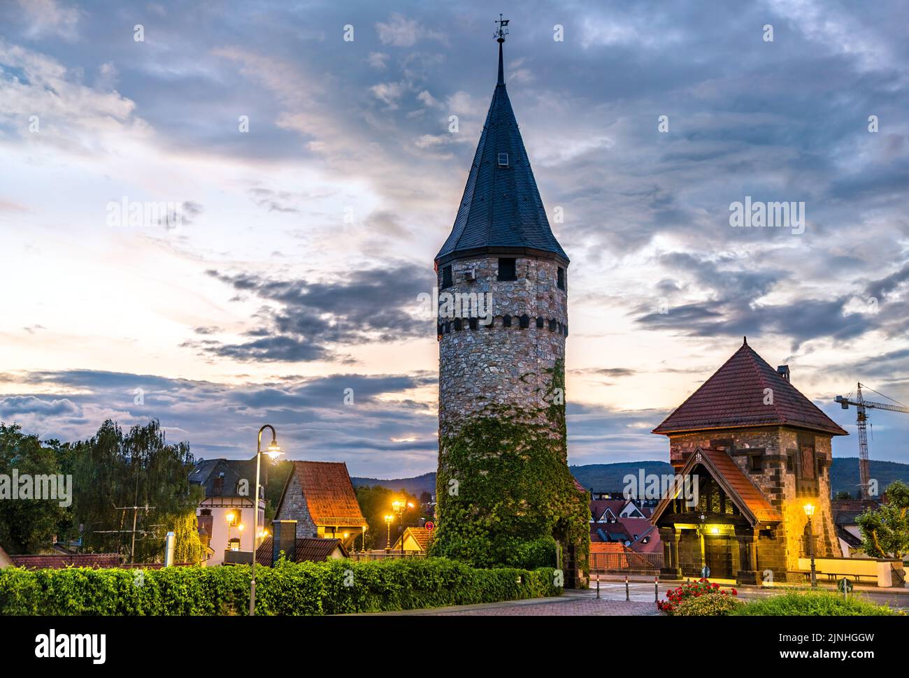 Torre de las brujas y Torre de la Guardia de Vigilancia en Bad Homburg, Alemania Foto de stock