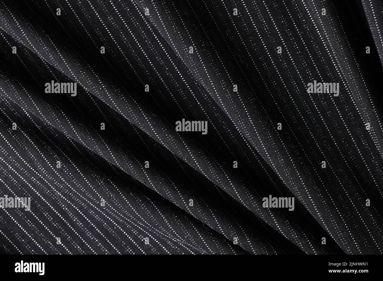 Fondo texturizado de tela a rayas negras para obras de arte de diseño Foto de stock