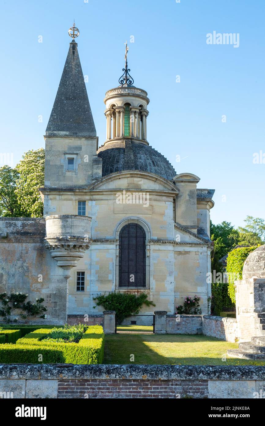 Francia, Eure et Loir, Anet, Chateau d'Anet, castillo renacentista del siglo 16th, construido por el arquitecto Philibert Delorme bajo Enrique II para Diane de Poit Foto de stock