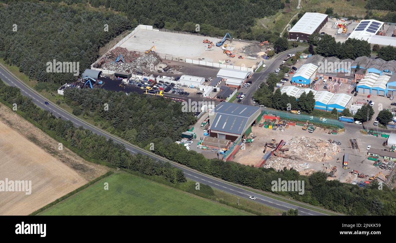 Vista aérea del parque industrial Hackworth, Shildon, condado de Durham Foto de stock