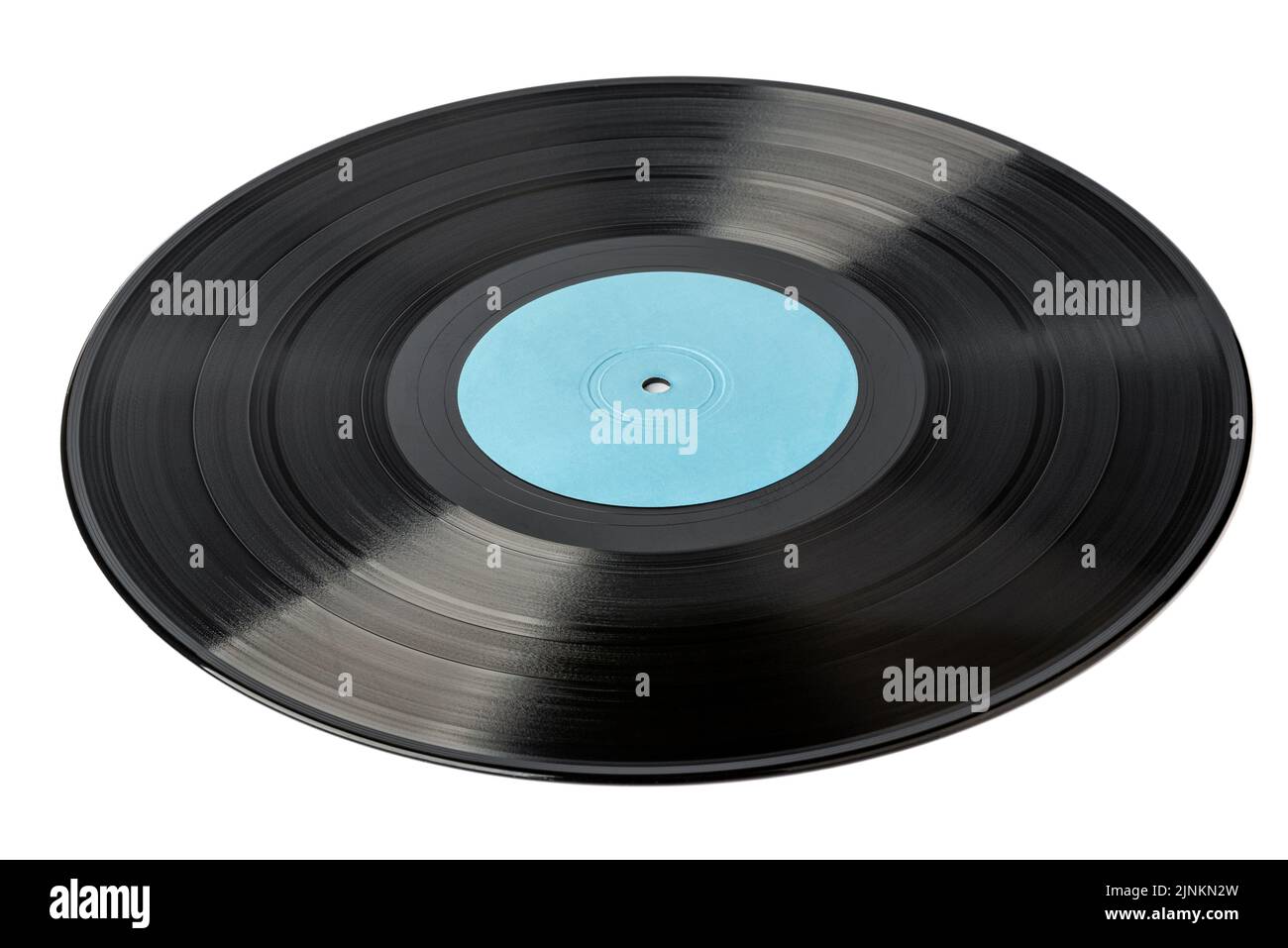 Vector de la imagen del disco de vinilo con etiqueta azul