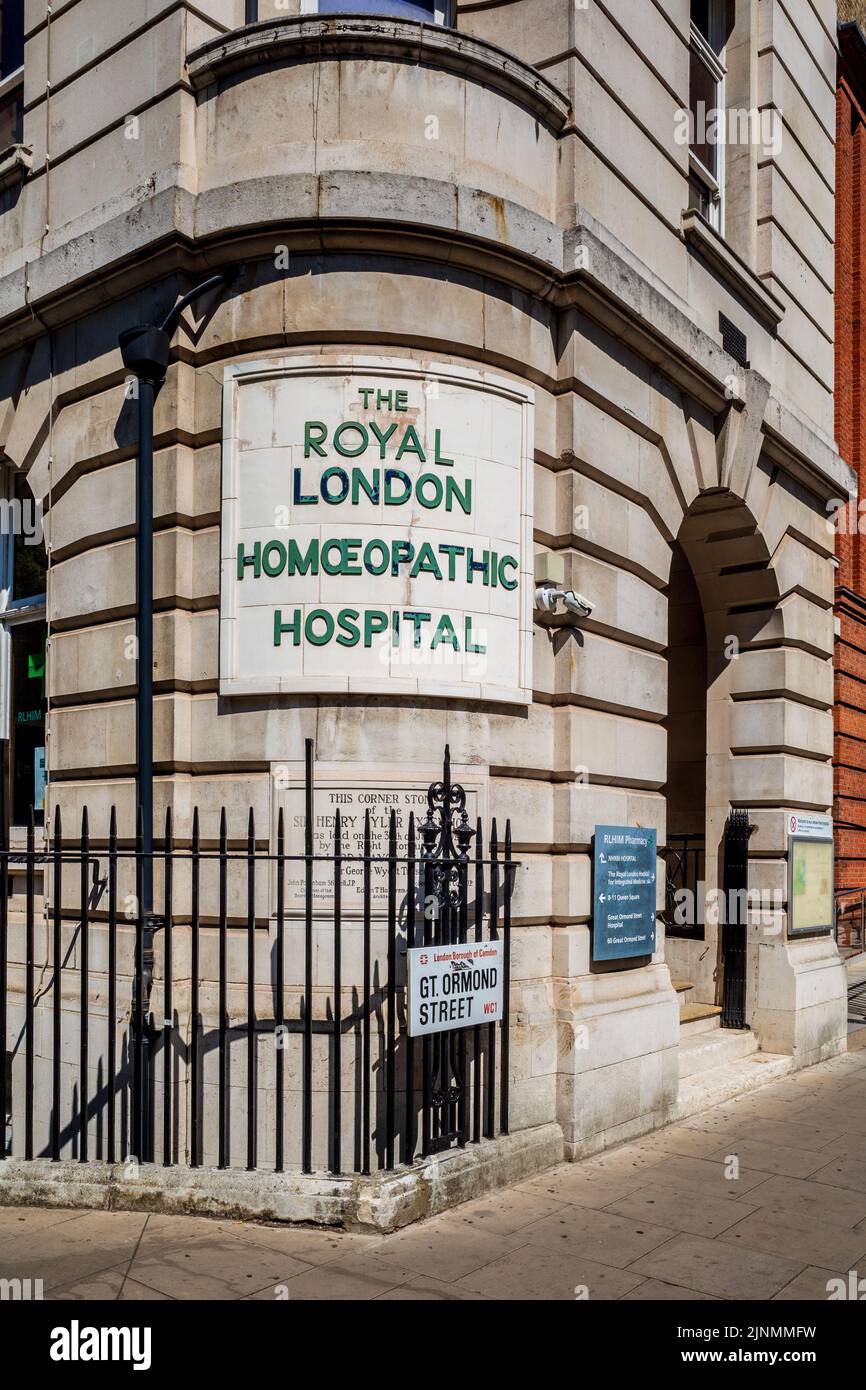 Royal London Hospital for Integrated Medicine (RLHIM) antes conocido como el Royal London Homeopathic Hospital 60 Great Ormond St London Foto de stock
