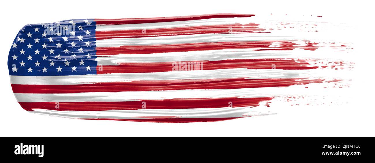 Manchas de pintura en los colores de la bandera estadounidense Foto de stock