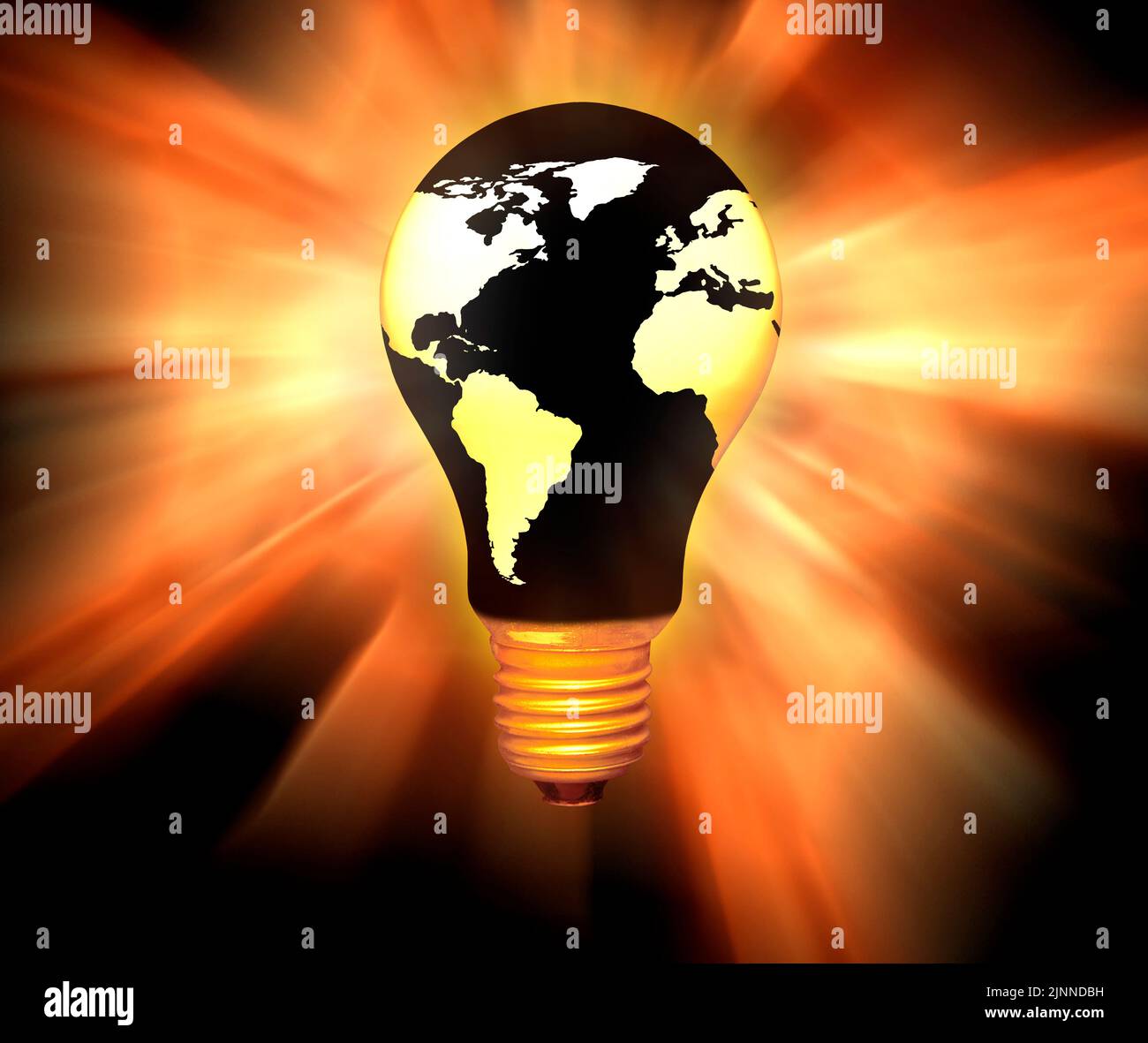 Energía global, ilustración conceptual. Foto de stock