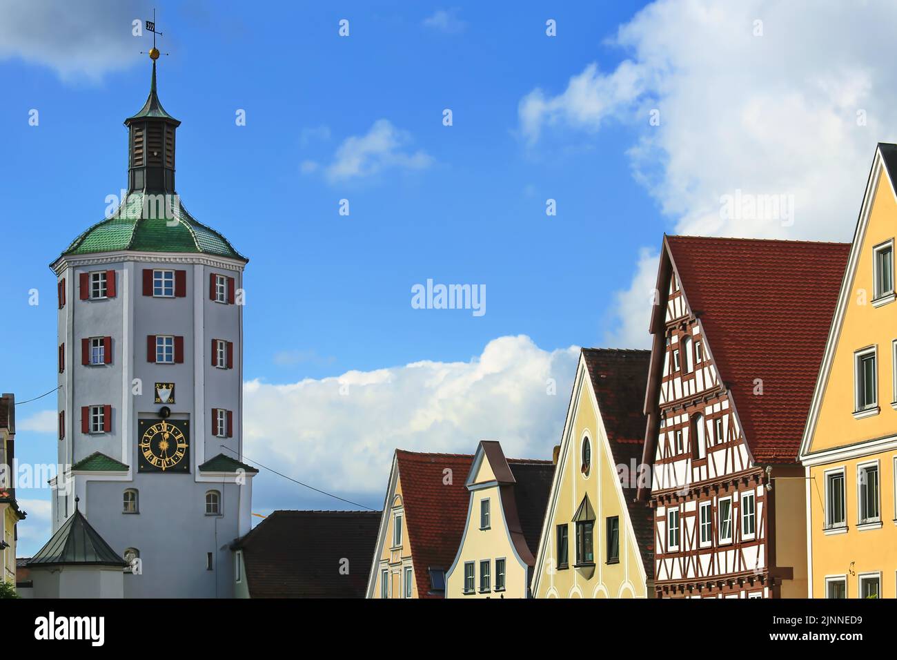 Puerta inferior en el centro de Guenzburg. Guenzburg, Swabia, Baviera, Alemania Foto de stock