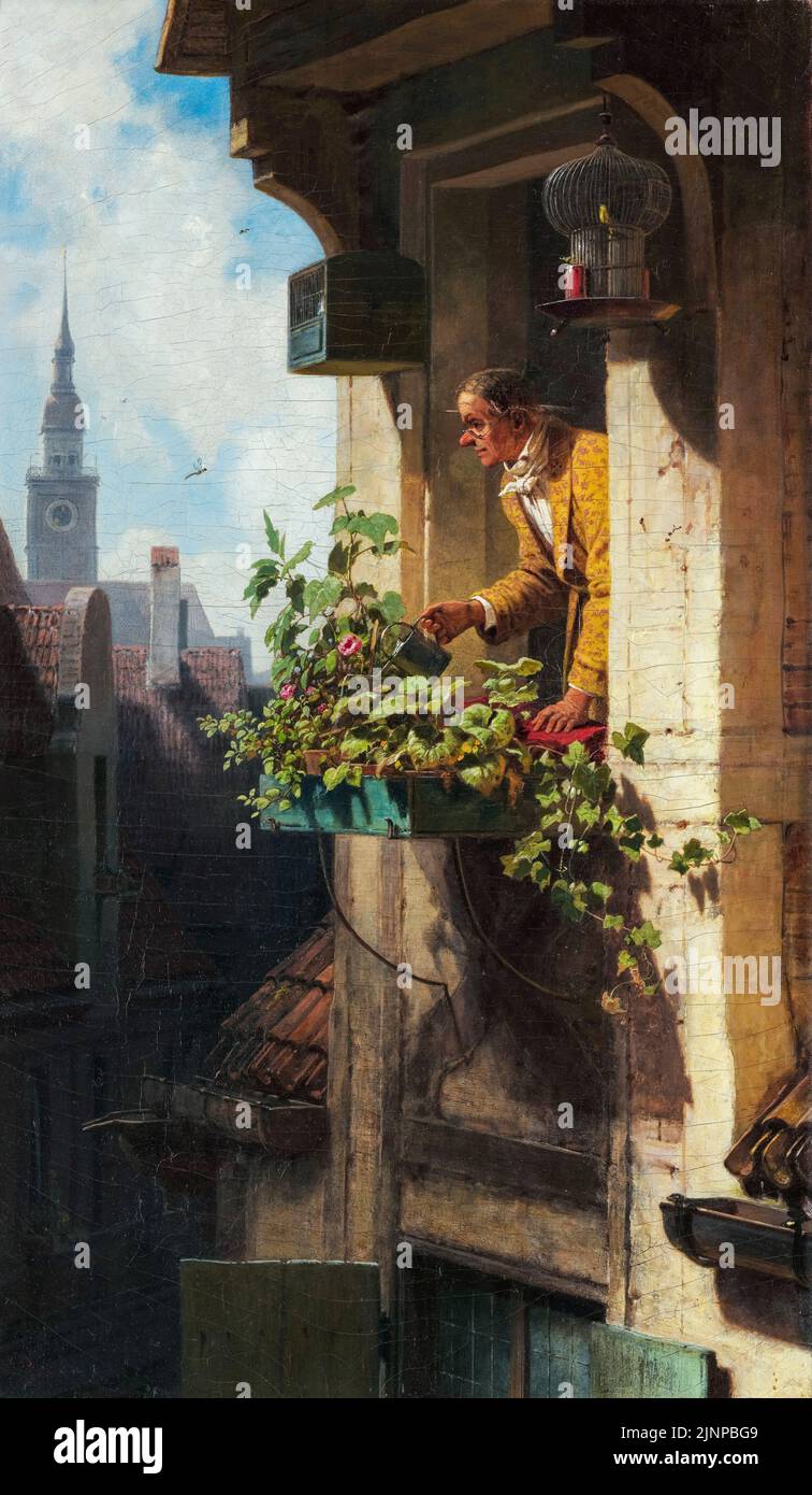 Carl Spitzweg, El granero I, pintura al óleo sobre lienzo, 1848-1850 Foto de stock