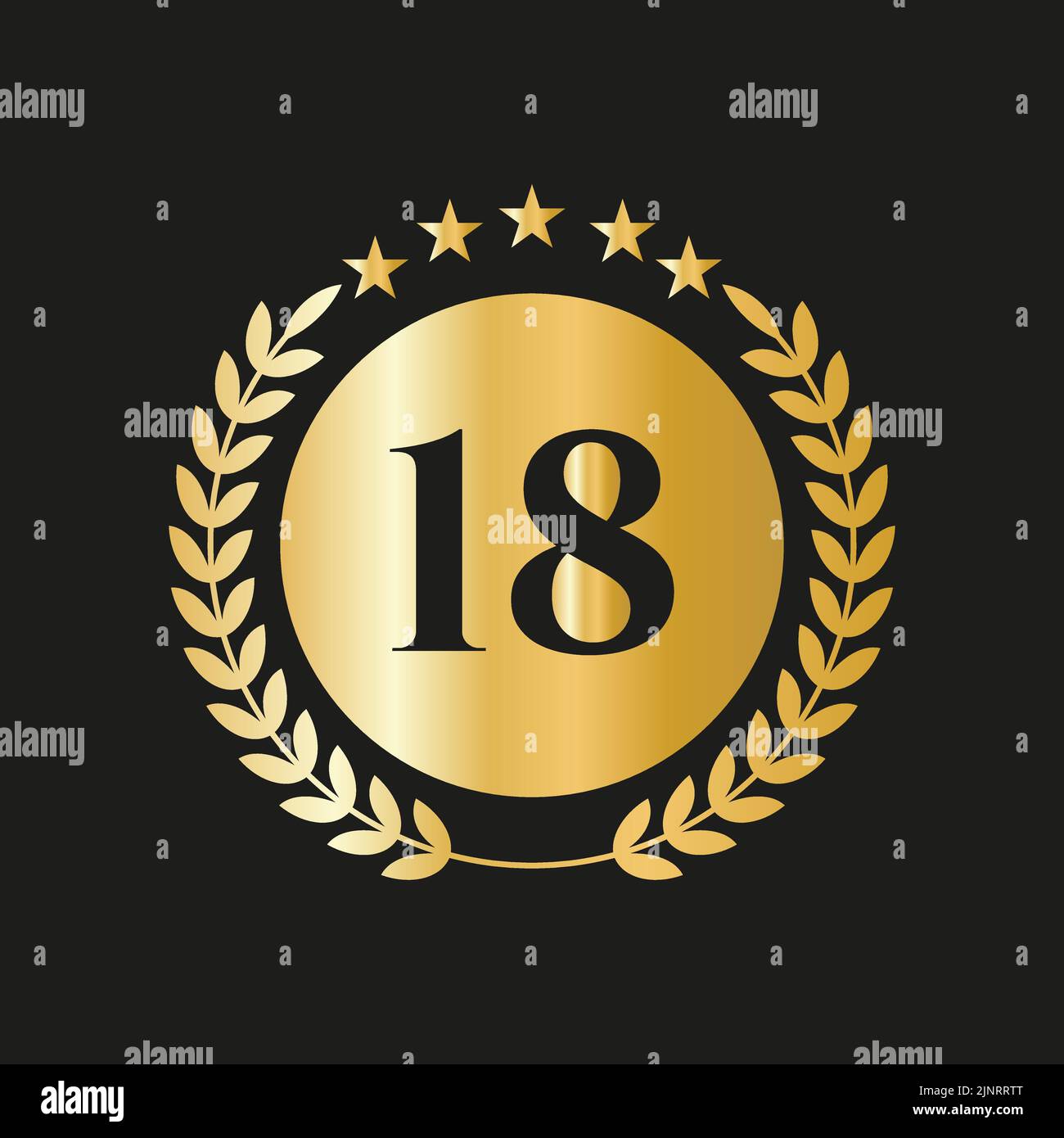 Conjunto de diseño de celebración número dieciocho años (18 años).  Elementos de plantilla de número vectorial de aniversario para su  cumpleaños Imagen Vector de stock - Alamy