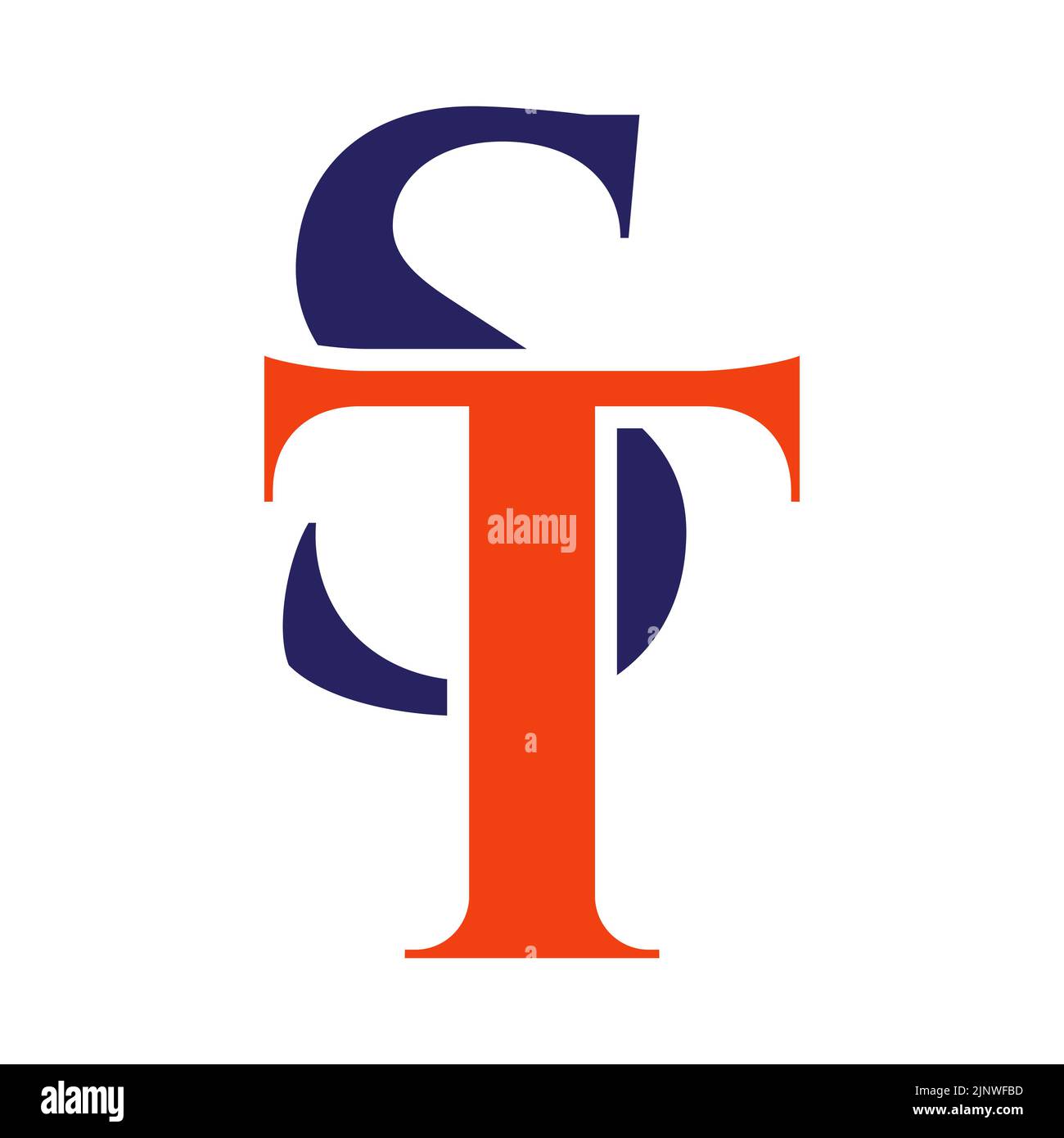 Letra inicial ST, plantilla de diseño del logotipo de TS. Monogram ...
