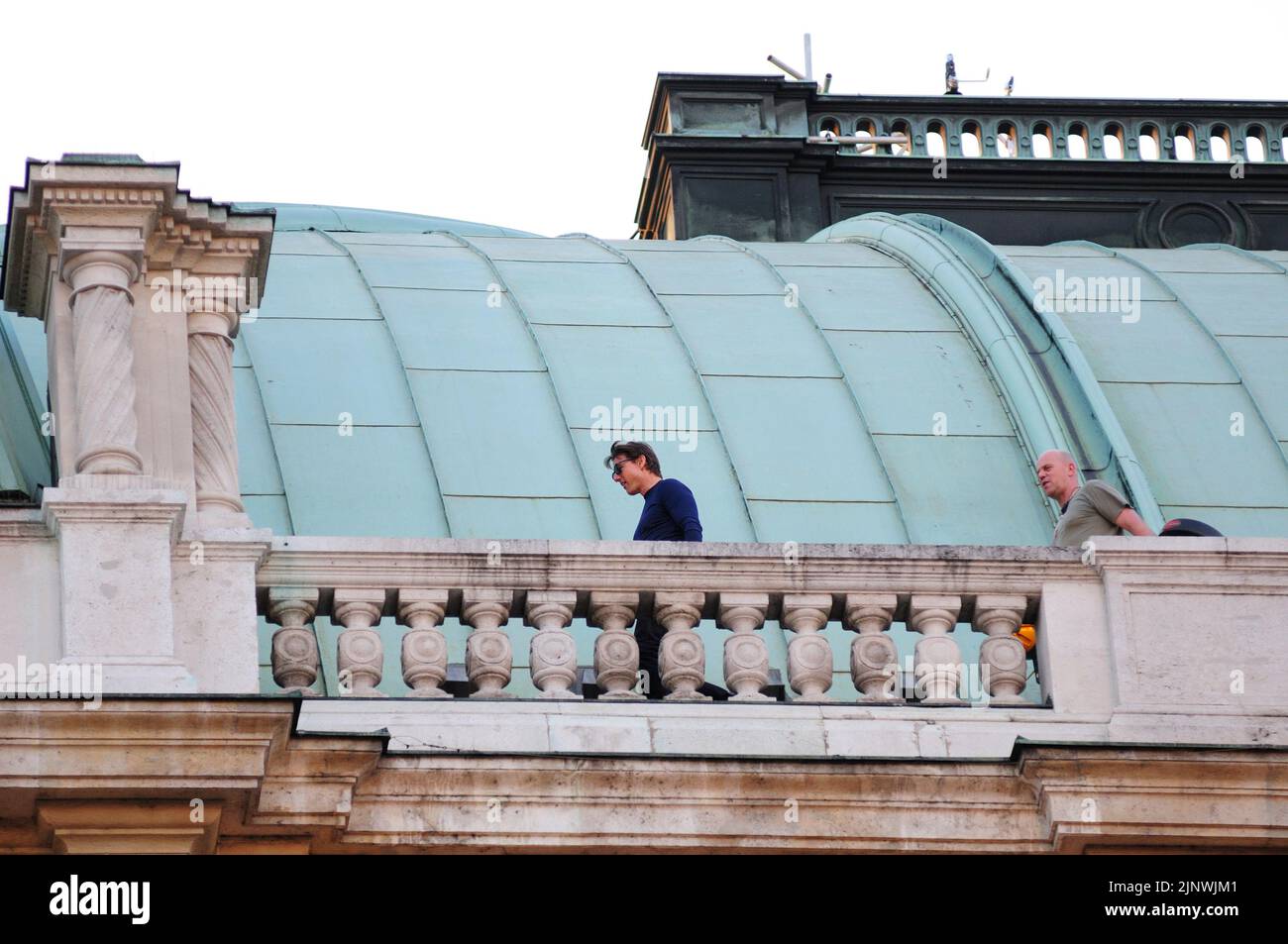 Viena, Austria. 28 de agosto de 2014. Rodaje para Misión: Imposible 5 en la Ópera Estatal de Viena con Tom Cruise (A) Foto de stock