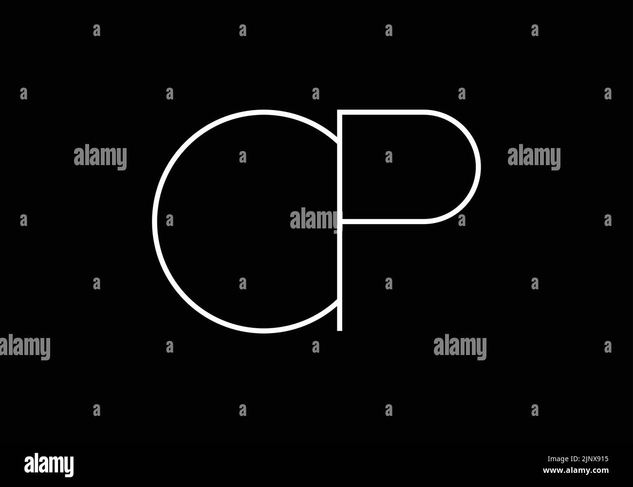 Iniciales letras del alfabeto CP o C P logotipo del monograma Imagen