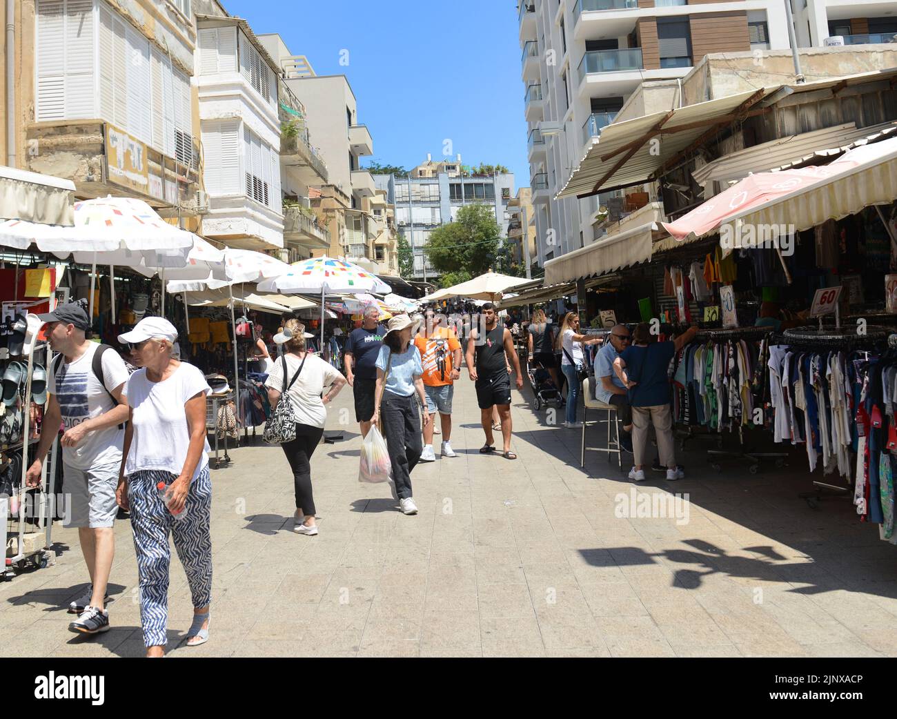 Mercado Bezalel en Tel Aviv, Israel. Foto de stock