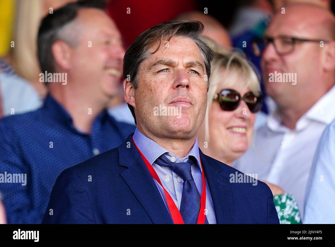 Richard Masters, CEO de la Premier League, durante el partido de la Premier League en el City Ground, Nottingham. Fecha de la foto: Domingo 14 de agosto de 2022. Foto de stock
