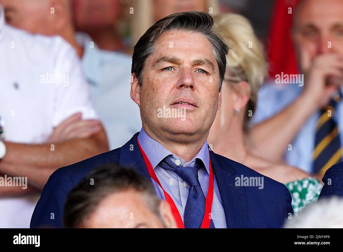 Richard Masters, CEO de la Premier League, durante el partido de la Premier League en el City Ground, Nottingham. Fecha de la foto: Domingo 14 de agosto de 2022. Foto de stock