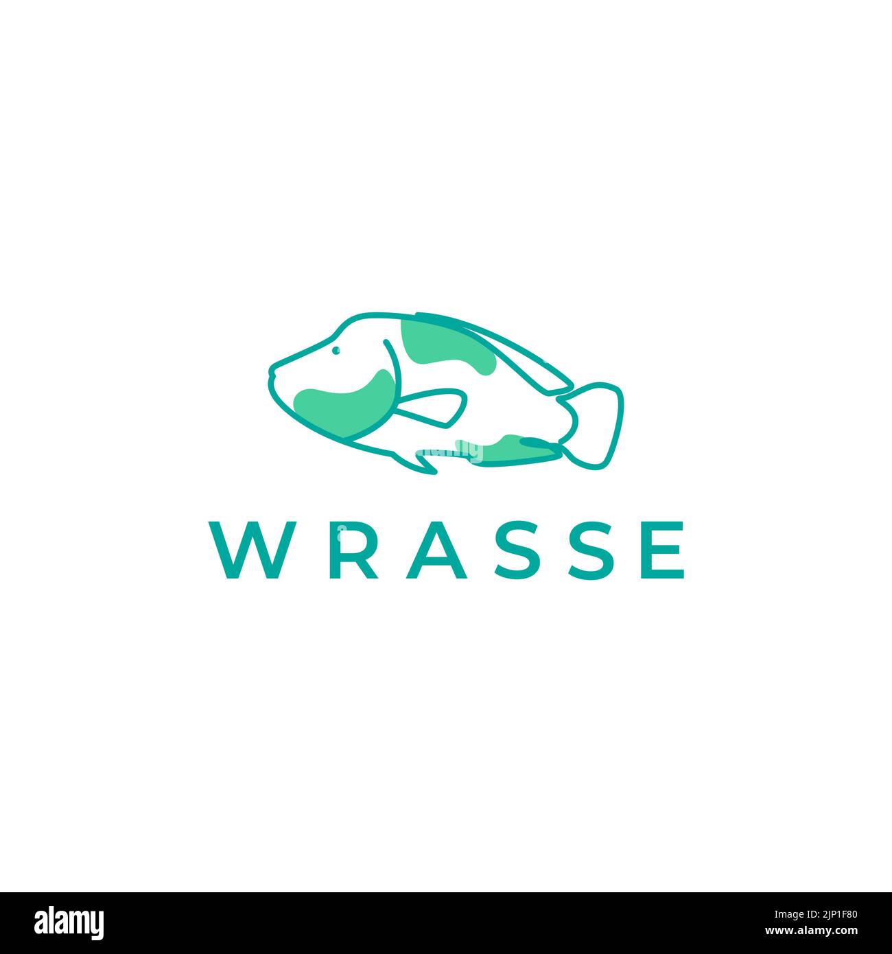 diseño abstracto del logo de los wrasses del pez Ilustración del Vector