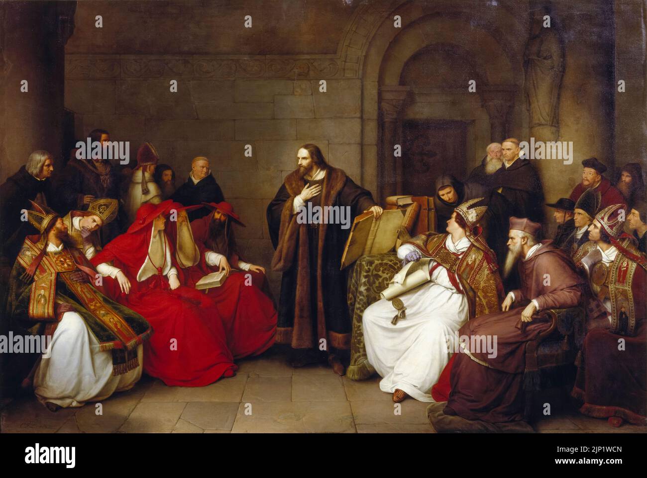 Pintura de Karl Friedrich Lessing, Jan Hus en Constance, óleo sobre lienzo, 1842 Foto de stock