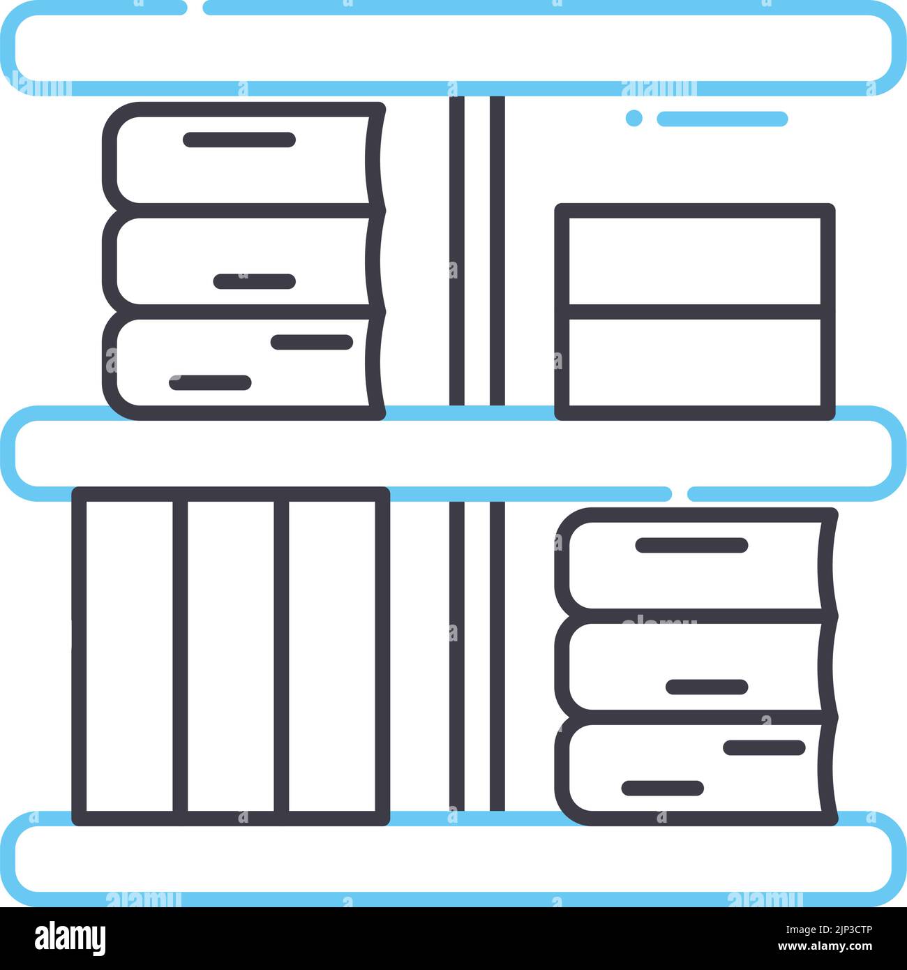 Icono De Línea De Estantería Símbolo De Contorno Ilustración Vectorial Signo Conceptual 6864