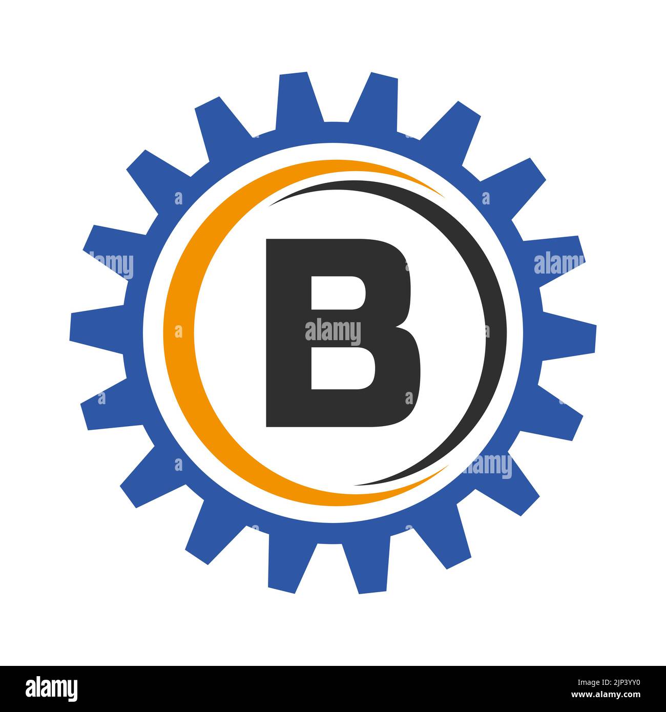 Plantilla de diseño de logotipo con la letra B Gear. Logotipo de
