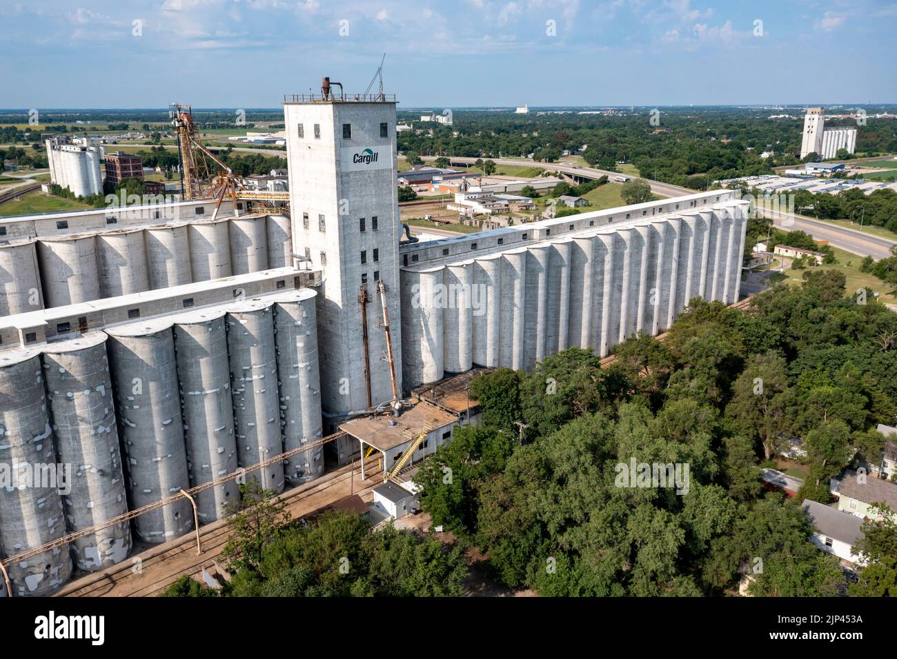 Hutchinson, Kansas - Un gran elevador de grano Cargill, uno de los muchos en la ciudad. Foto de stock