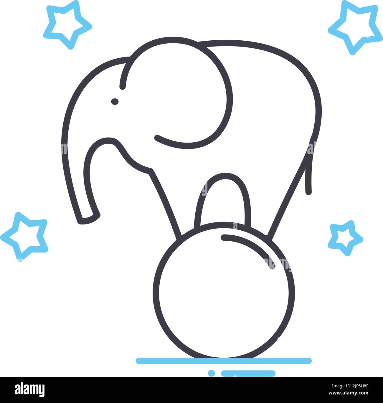 icono de línea de elefante, símbolo de contorno, ilustración vectorial, signo conceptual Ilustración del Vector