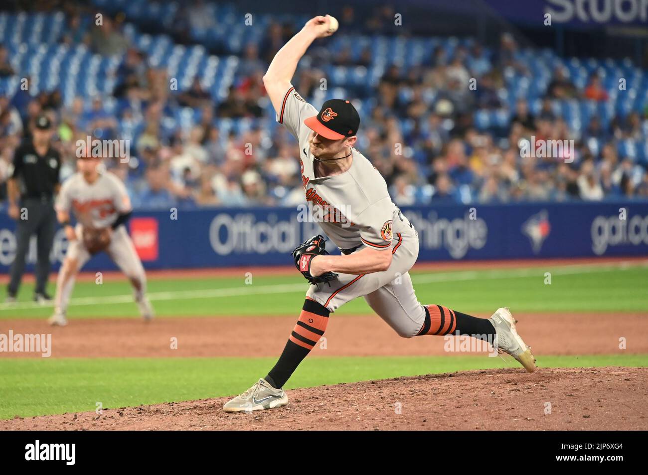 15 de agosto de 2022, Toronto, ON, Canadá Bryan Baker, lanzador de