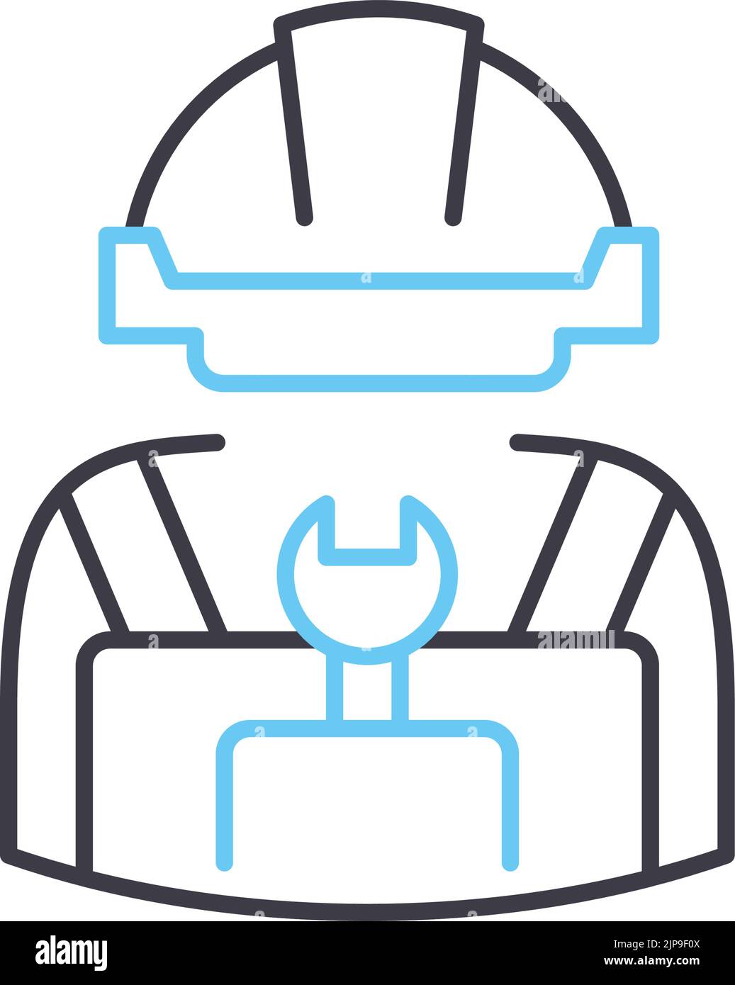 Icono De Línea De Automatización De Trabajo Símbolo De Contorno Ilustración Vectorial Signo