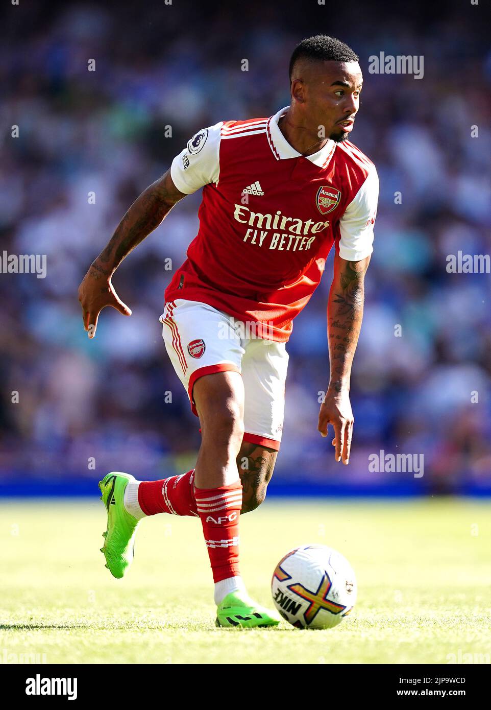 Gabriel Jesus del Arsenal en acción durante el partido de la Premier League en el Emirates Stadium de Londres. Fecha de la foto: Sábado 13 de agosto de 2022. Foto de stock
