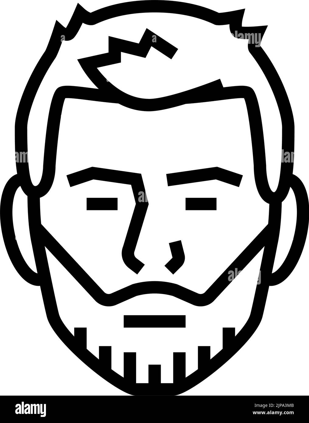 ilustración vectorial del icono de línea de estilo de barba corta