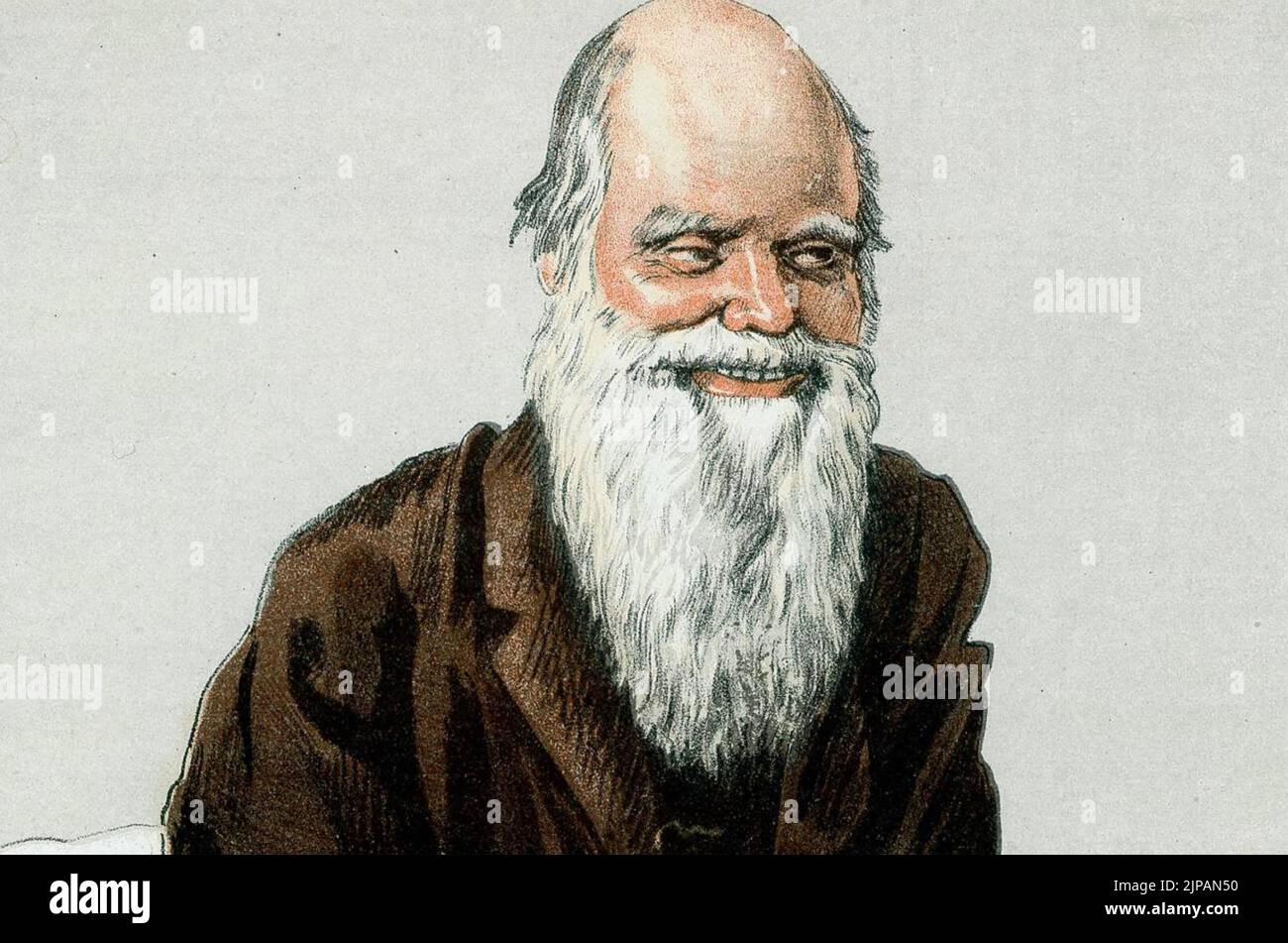 CHARLES DARWIN (1809-1882) naturalista inglés en una caricatura de la revista Vanity Fair de 1871. Foto de stock